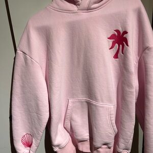 Pink Palm Puff "Hawaii Hibiscus" Hoodie in
Blush